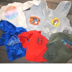 Lot of 6 Boys Small 6/7/8 Pullover Hoodies Local Boy Buckee's Under Armour